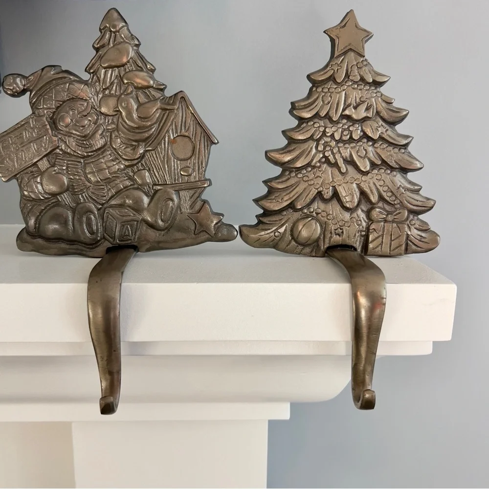 Cast iron Christmas Tree and Snowman Wall Decor